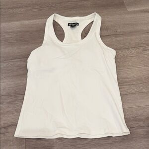 ALL ACCESS White Ribbed Tank Top